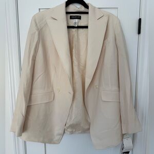 NWT Woman’s Ivory Wool Blazer 14W | Classic Tailored Jacket
